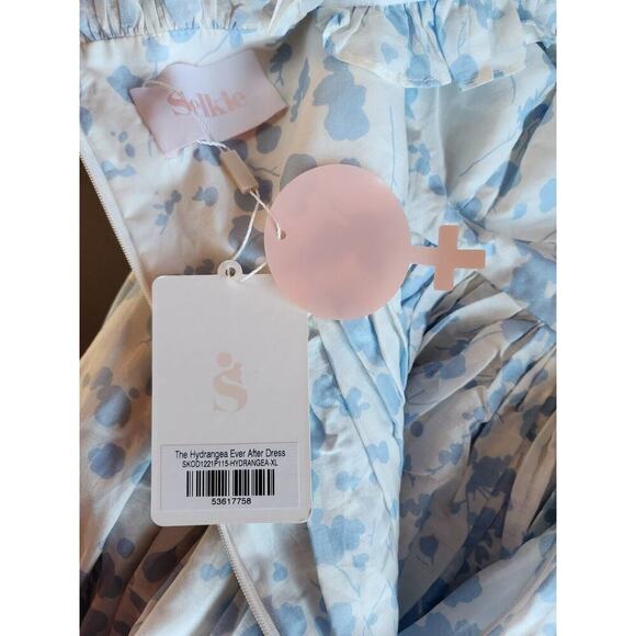 NWT Selkie The Hydrangea Ever After Midi Dress Size XL Blue #2H501 - Picture 9 of 11